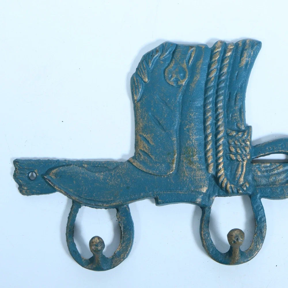 Cowboy Boots 3 HOOK W/ Horseshoes Towel Coat Key Hanger western cowboy rack